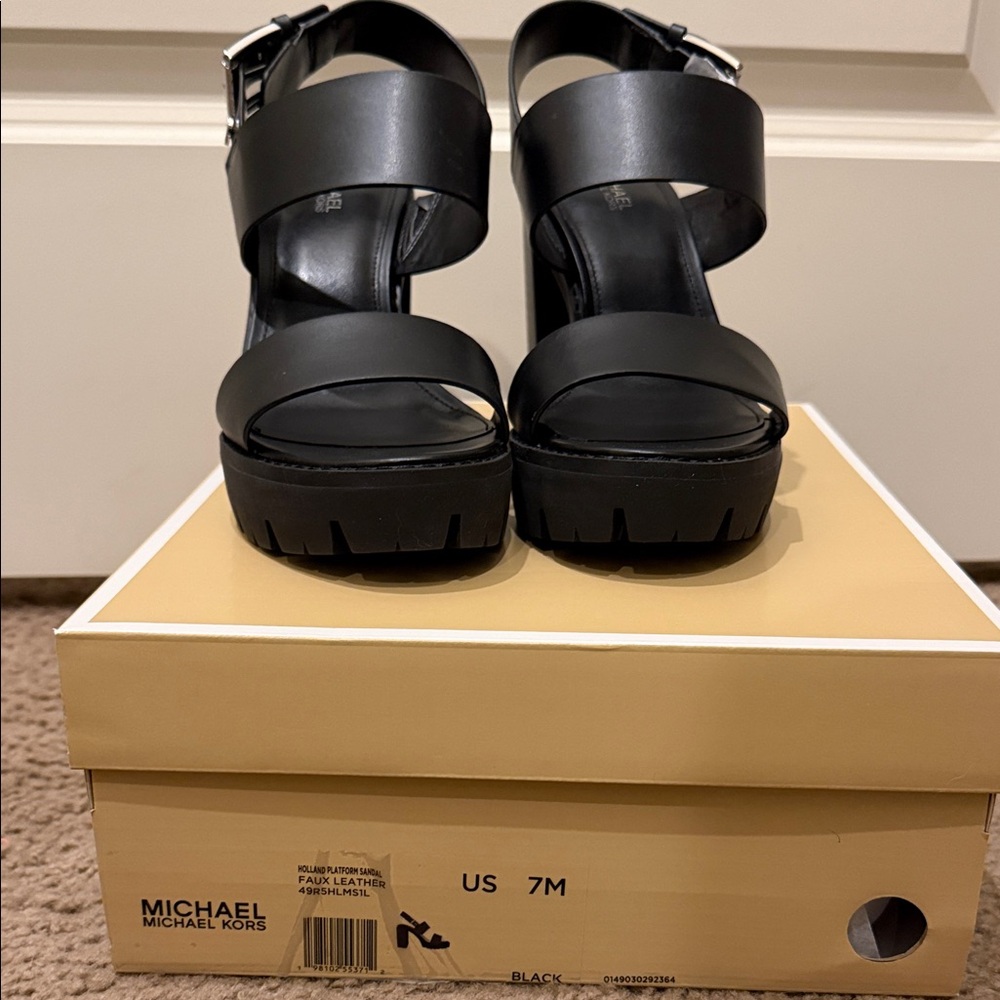 Michael Kors Black Platform Sandals with Chunky Sole - Women